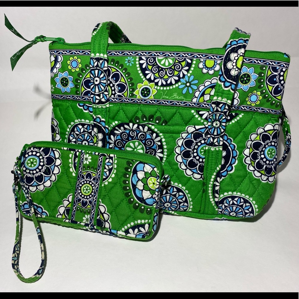 Vera Bradley “Cupcakes Green” Handbag and Wristlet